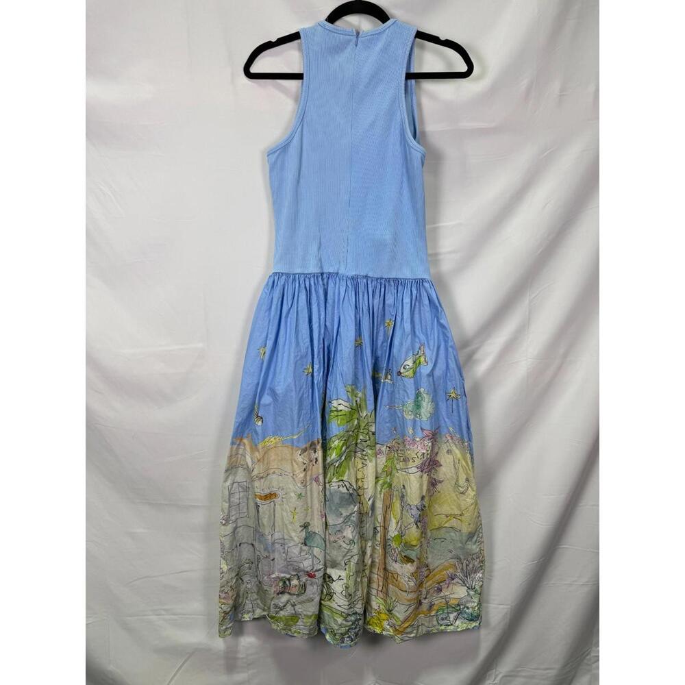 ALÈMAIS Blue Anouk Tank Midi Dress Size 4 with Discoloration - Picture 5 of 7